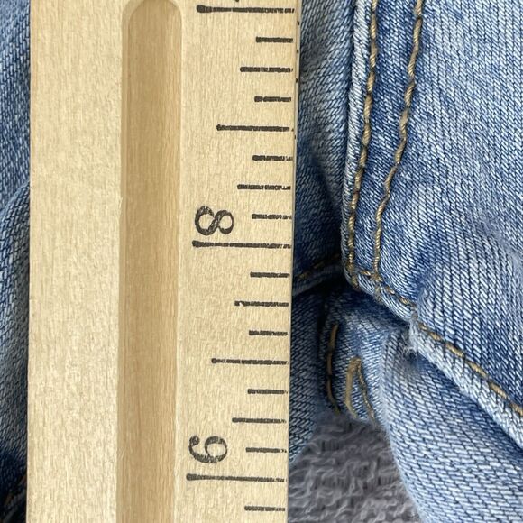 Encore Denim Overalls Juniors Size 8/9 Distressed Blue Stretch - Picture 14 of 16